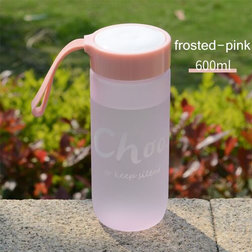 Petite Bouteille D'eau Transparente De 600ml, Pour Boisson, Portable, Sport, Créatif, Tasse Givrée, Pour Enfants Étudiants, Avec Corde