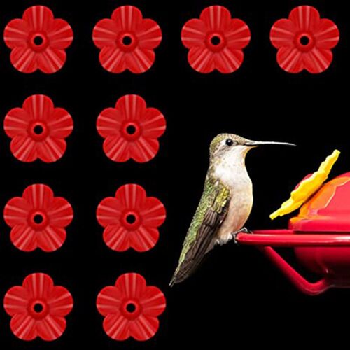 Mangeoire En Plastique En Forme De Fleurs Pour Oiseaux, 10 Pièces/Paquet, Pour Colibris, Alimentation De Remplacement Pour L'eau, Graines