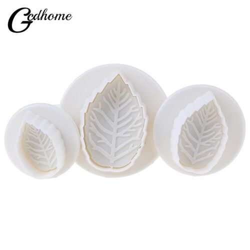 Emporte-Pièce En Forme De Feuille De Rose Pour Décoration De Gâteau, Fondant, Sucrier Artisanal, Outils De Pâtisserie, 3 Pièces