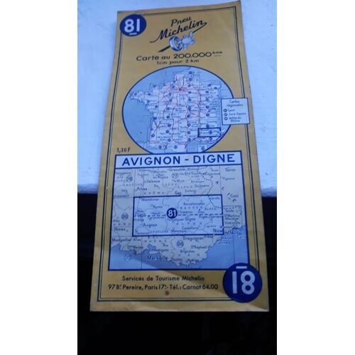 Carte Routiere Michelin N81 Avignon Digne