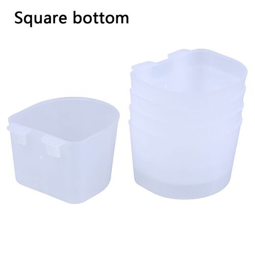 Mangeoire À Oiseaux Ronde Ou Carrée, Bol D'alimentation Astronomique, Fournitures De Tasse À Eau Potable, 5 Pièces