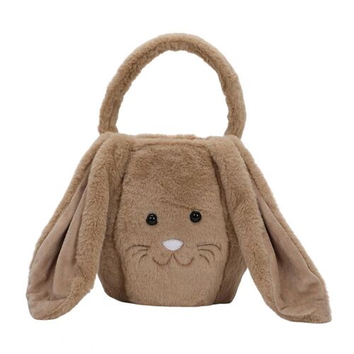 Panier de rangement Portable en forme de lapin, grande capacité, sac de rangement en peluche, pâques, pour bonbons, fournitures ménagères