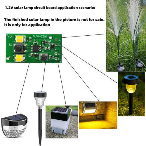 Panneau de commande de lampe solaire, panneau de contrôle de Circuit d'éclairage de pelouse, Module de contrôle de lampe solaire, fort ornement polyvalent pour éclairage de jardin extérieur