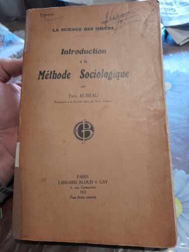 Introduction À La Méthode Sociologique (Science Des Moeurs)