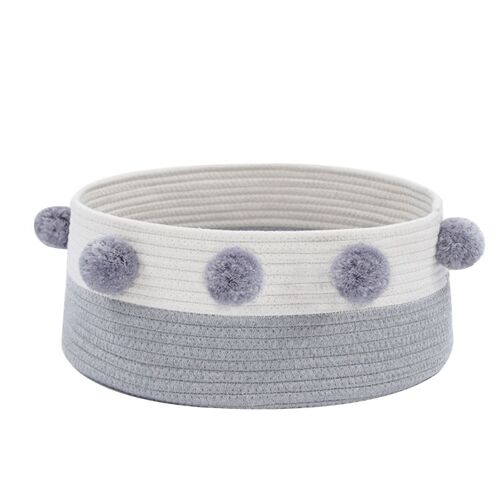 Lit Avec Pompons, Panier Rond Tissé En Coton, Nid Pour Chaton Et Petit Chien