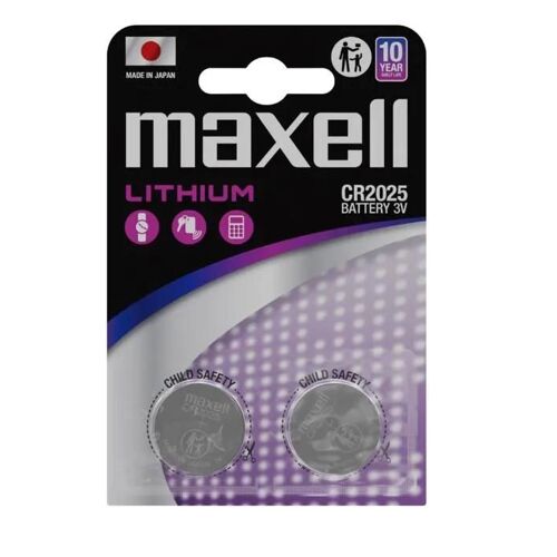 2 x Piles boutons Lithium CR2025 (2×1) MAXELL