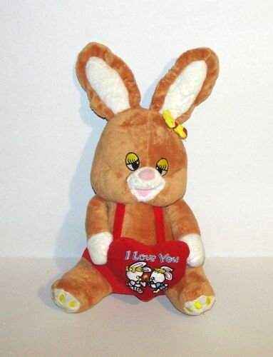 Lapin I Love You Tommy Toys Peluche Lapin Amoureux Assis 