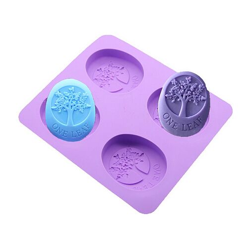 Moule En Forme D'arbre De Noël En Silicone | 4 Cases, Savon Fait Main, Cuisine Cuisson De Gâteaux, Outil De Formage De Gâteaux
