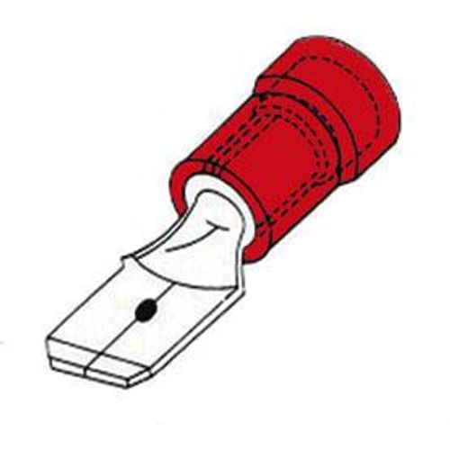 10 Cosses Mâle Largeur Contact 6.4 MM Couleur Rouge pour Câble de 0.5 à 1 mm²