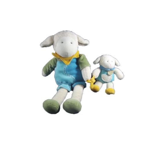 Doudou Doudou Et Compagnie Mouton Agneau Et Bebe Simon Salopette Bleu