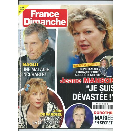 France Dimanche 05/02/2021 Jeane Manson, Julie Depardieu, Dorothée, Richard Berry, Barbara Pravi, Michou  & Charles Trenet, Nicoletta, Maxime Le Forestier, Jonathan Dassin,  Lagerfeld, Mylène Farmer