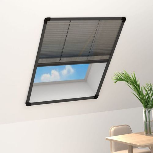 Vidaxl Moustiquaire Plissée Pour Fenêtre Aluminium Anthracite 80x100cm