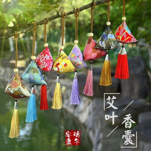 Sachet d'encens de garde-robe à odeur naturelle, Sachet de parfum frais, Sachet d'aromathérapie, Zongzi Festival de bateau Dragon