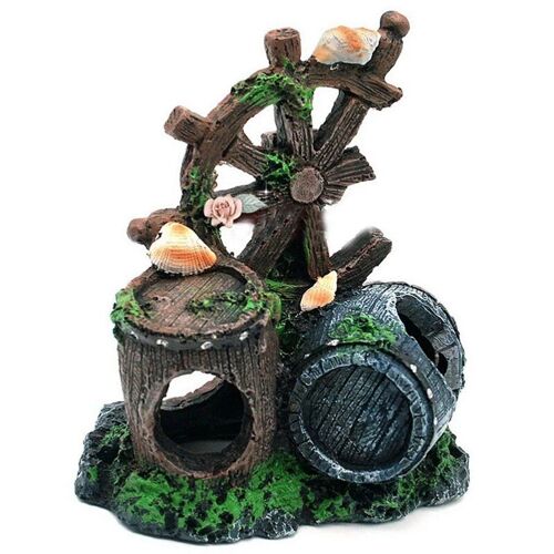 Décorations D'aquarium De Poissons, Artisanat En Résine, Mini Baril Rétro, Maison De Reproduction Pour Crevettes Et Poissons