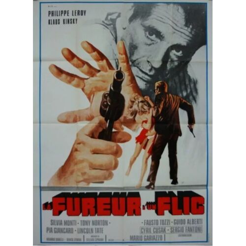 La Fureur D'un Flic - Affiche Originale De Cinéma - Format 120x160 Cm - De Mario Gariazzo Avec Klaus Kinski, Philippe Leroy, Silvia Monti, Sergio Fantoni / La Mano Spietata Della Legge - 1973
