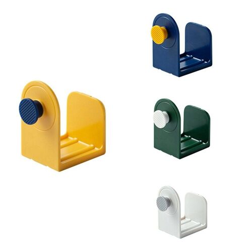 Support De Rangement Mural En Abs, Avec Crochets, Pour Pot, Couvercle, Organisateur De Rangement À Domicile, Accessoires De Cuisine Pour Le Nettoyage, Brosse, Serviette