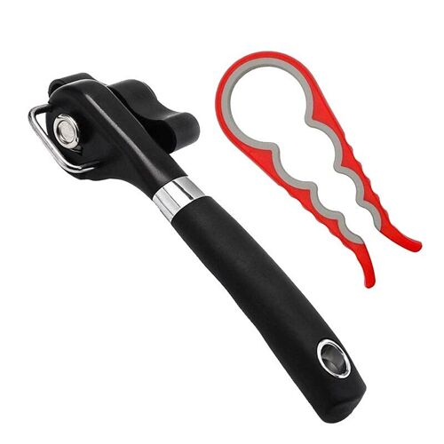 Ouvre-Boîte Manuel À Bord Lisse, Ouvre-Boîte En Acier Inoxydable Avec Un Ouvre-Bocal 4 En 1 Réglable Pour Le Camping Contre L'arthrite