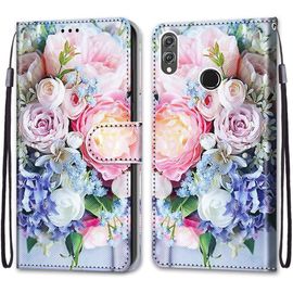 Coque Pour Huawei Honor 8x, Etui En Cuir Pu Portefeuille Housse Coque Avec 360 Degres Silicone Antichoc Protection Cover Cuir Pochette Magnetique Und Flip Bequille (Fleur 3)