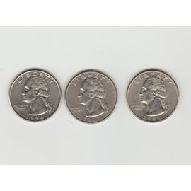 Usa - Etats Unis Quarter Dollar - 3 Pièces De 1996 1997 1998