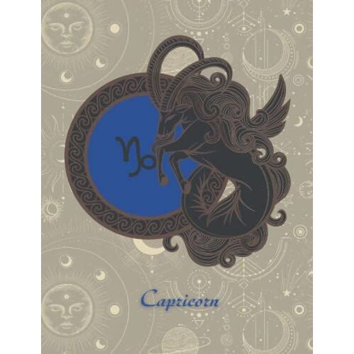 Capricorn: 7.44" X 9.69" - Capricorn Zodiac Sign Composition Notebook Journal - 120 Pages College Ruled White Lined Paper