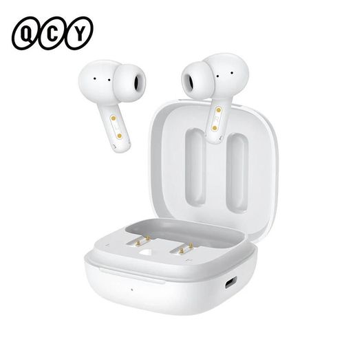 QCY Écouteurs Sans Fil T13 ANC, Bluetooth 5.3, Suppression Active du Bruit, Charge Rapide, Faible Latence, 28dB, 0.068"" ¿ Blanc