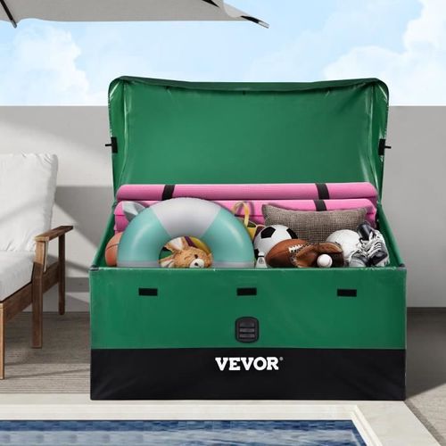 VEVOR Boîte de Rangement Extérieur Étanche 440L Bâche PE Imperméable 122x63x75cm