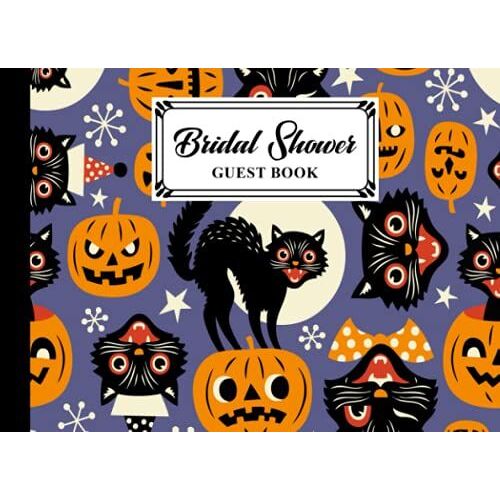 Bridal Shower Guest Book: Bridal Shower Guest Book Black Cats Cover, Wedding Bridal Shower Guest Book By Grit Zimmer | 150 Pages, Size 8.25"X6"