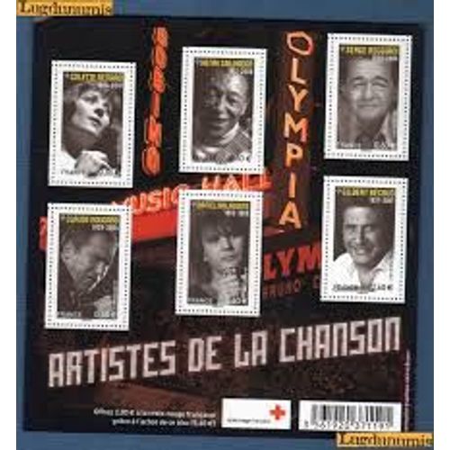 Grands Noms De La Chanson : Colette Renard; Henri Salvador, Serge Reggiani, Claude Nougaro, Daniel Balavoine, Gilbert Bécaud Feuillet 4605 Année 2011 N° 4605 4606 4607 4608 4609 4610 Yt Kuxe