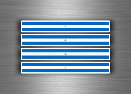 4x Autocollant Sticker Voiture Moto Stripes Drapeau Tuning Nicaragua