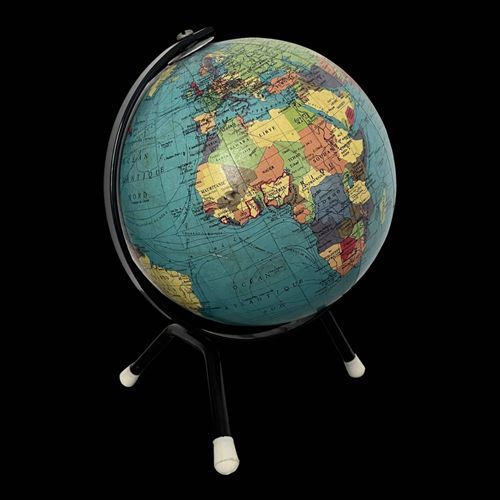 Globe terrestre tripode Cartes Taride multicolore