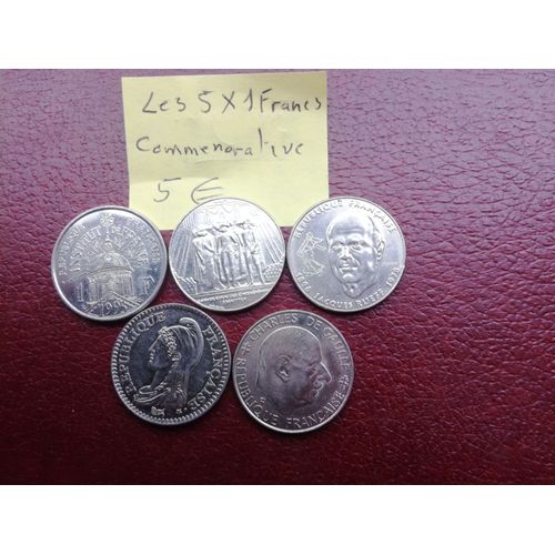  1 Franc Commemoratives Lot De  Cinq Avec La  Jacques Rueff