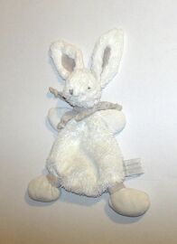 Doudou Plat Lapin Doudou Et Compagnie Blanc Cassé Beige/Crème /Écru Gris Naissance Peluche Éveil Enfant Comfort Blanket Comforter Soft Toys