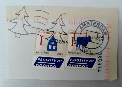 Deux Timbres Néerlandais Avec Oblitération De Noël Pays-Bas