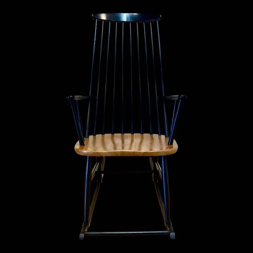 Fauteuil rocking chair design scandinave 1950 bois