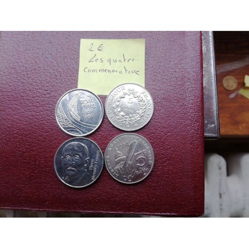  5 Francs Commemorative Lot De 4 Monnaies 2€ Le Lot