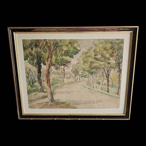 Tableau Aquarelle Alles Parc sign Prochot multicolore