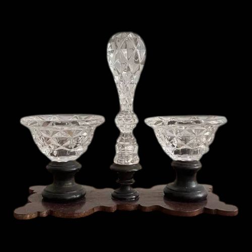 Saleron Ancien En Cristal Taill Transparent