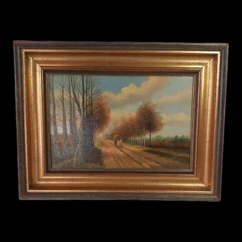 Tableau ancien multicolore