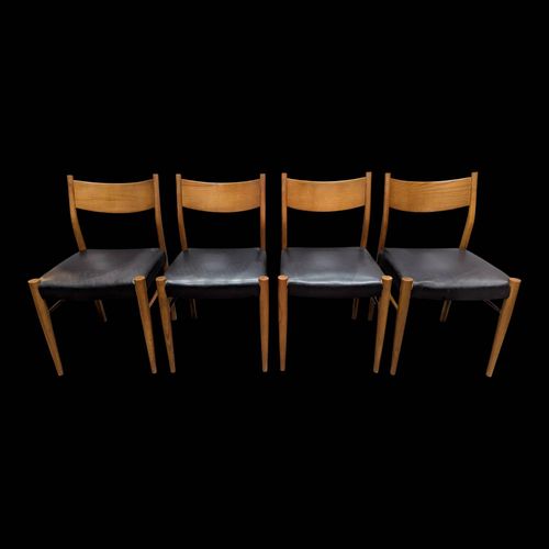 4 Chaises Scandinaves En Teck Noir