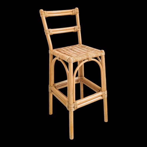 Tabouret De Bar Mid Century Vintage Boho Tabouret De Bar Chaise De Bar Bamb Marron