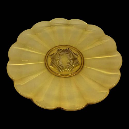 Plat Art Dco Luxval Par Le Val Saint Lambert Jaune
