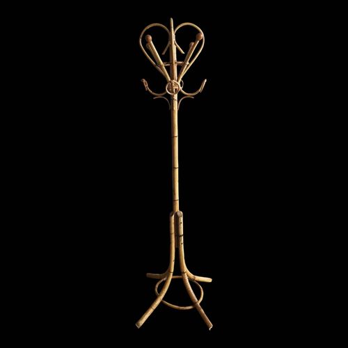 Porte manteaux perroquet en rotin 1960 bois