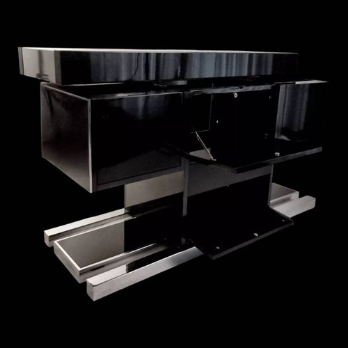 Meuble Bar Des Annes 70 Conu Par Willy Rizzo Pour Mario Sabot Noir