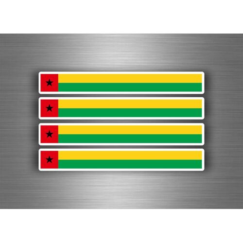 4x Autocollant Sticker Voiture Moto Stripes Drapeau Tuning Guinee Bissau