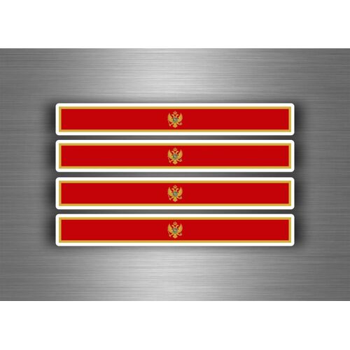 4x Autocollant Sticker Voiture Moto Stripes Drapeau Tuning Montenegro