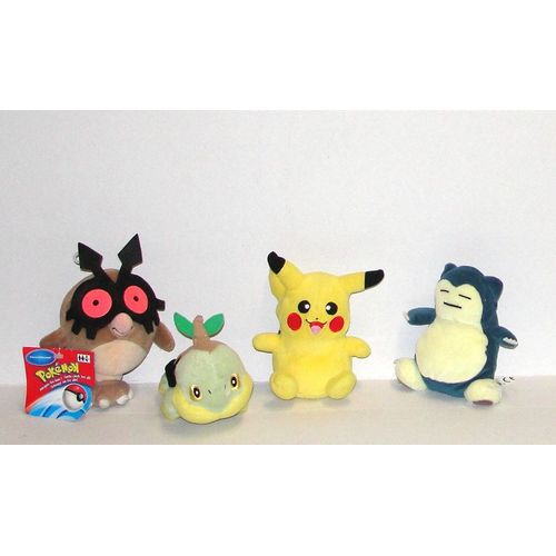 Pikachu Tortipouss Hoot Hoot Ronflex  Peluche Pokemon Nintendo Hasbro  13cm