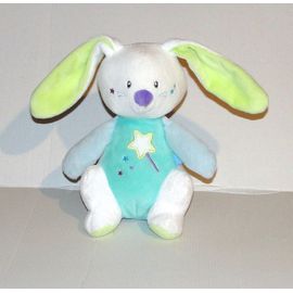 Doudou Lapin Magidoux Luminou Sucre D'orge - Peluche Lapin Etoile Et Tête Phosphorescent