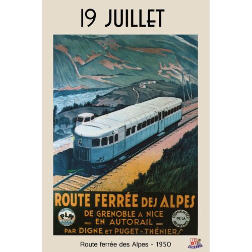 Affiche Route Ferree Des Alpes