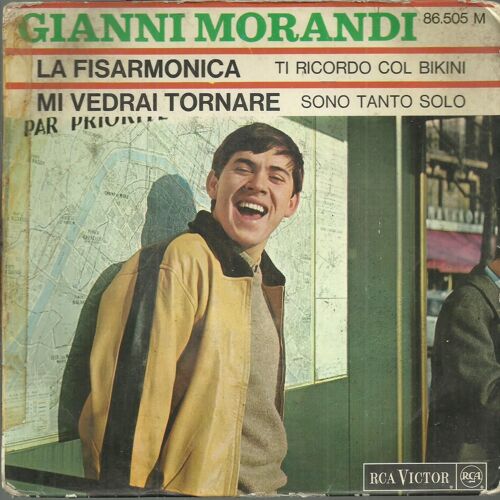 Gianni Morandi :  La Fisarmonica  (Migliacci, Zambrini, Enriquez) 2'47 - Sono Tanto Solo (Migliacci, Morris) 2'06 / Mi Vedrai Tornare  2'37 - Ti Ricoprdo Col Bikini (Migliacci, Polito) 2'03 