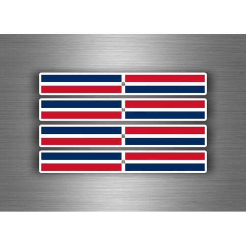4 Autocollant Sticker Voiture Moto Stripes Drapeau Tuning Republique Dominicaine